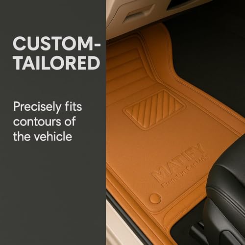 Image of 9D Car Floor Mat for Nissan Tekton 2026 | Tan | Waterproof | Anti-Slip | Luxury Premium Leather Car Mat | Full Coverage | All Weather | Custom Fitted Mats