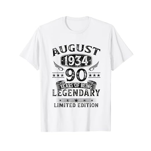 Regalo 90 Años Hombre Mujer Fabricado En Agosto 1934 Camiseta