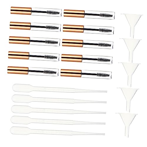 FRCOLOR 20個空のマスカラチューブ 漏斗 転送ピペット付 軽量コンパクトで漏れ防止 アイラッシュクリーム容器 自宅 旅行用の詰替え用アイライン空管