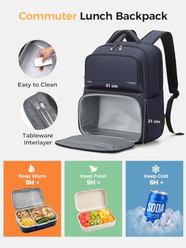 Lekespring 17" Laptop Backpack with Lunch Box, Work Bag for Men Women — view 4