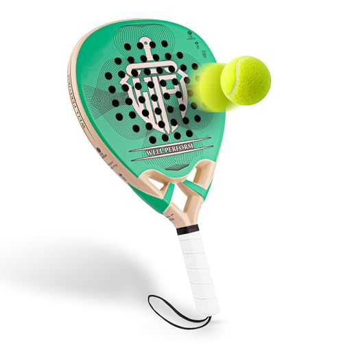 Padel Racket Carbon Fiber Surface Tennis Racket Pop Tennis Beach Tennis (Green)