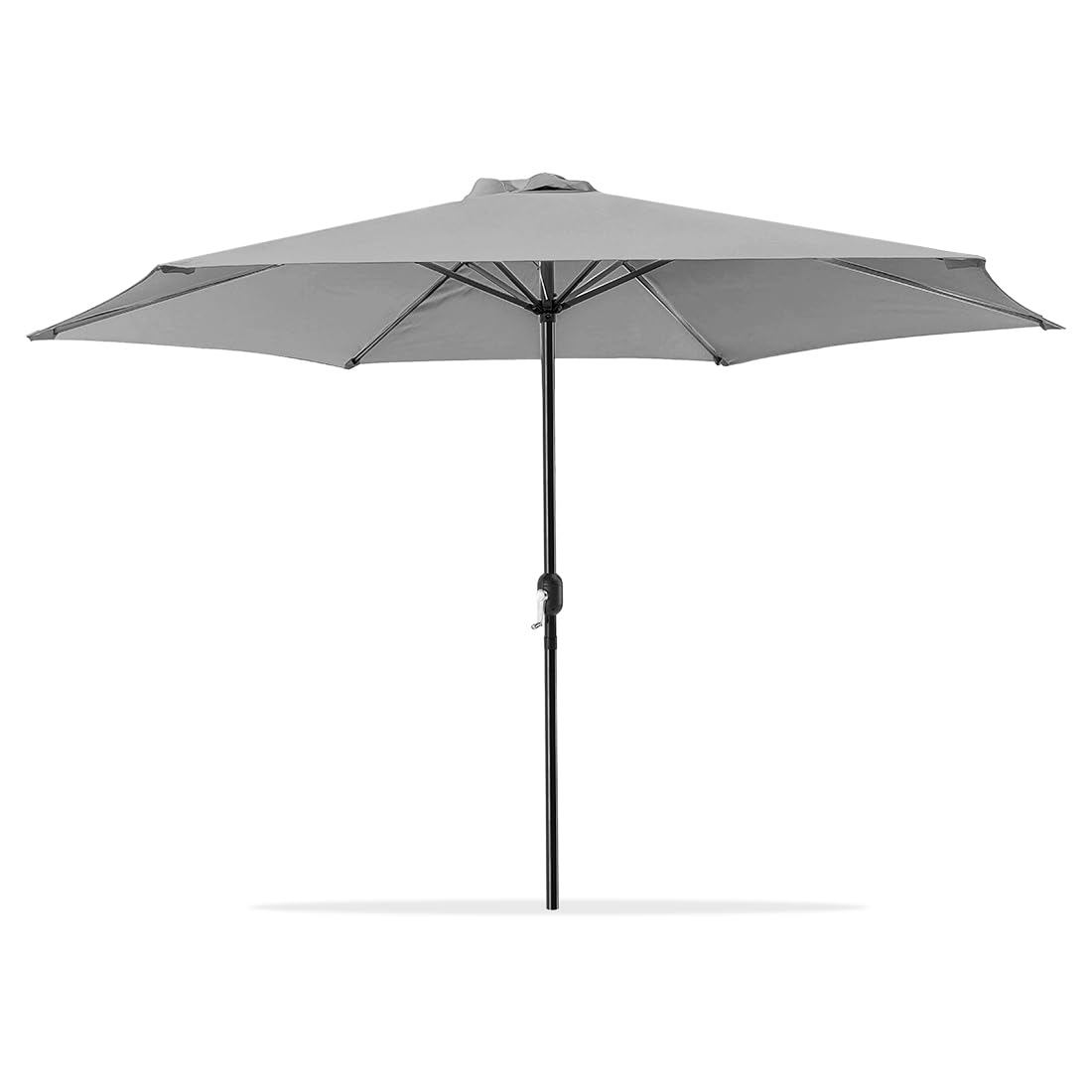 Acomoda Textil – Sombrilla de Jardín con Forro Anti UV. Parasol de Aluminio con Manivela, Toldo Octogonal Ø 3 M para Patios y Terrazas 244 x 300cm. (Gris)