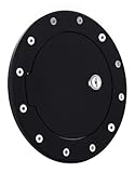 All Sales 6031KL Black Billet Aluminum Ring and Locking Fuel Door