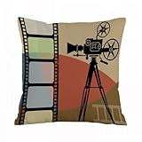 cinema funda Tamaño perfecto: Cada funda de cojín tiene unas dimensiones de 20 x 20 pulgada （50 x 50 cm）, lo que las hace perfectas para combinar con tu sofá, sillón u otras almohadas, proporcionando un ajuste ideal.