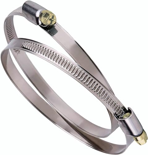 Colliers de serrage Inox - lot de 2 colliers de serrage avec entraînement par vis sans fin, plage...