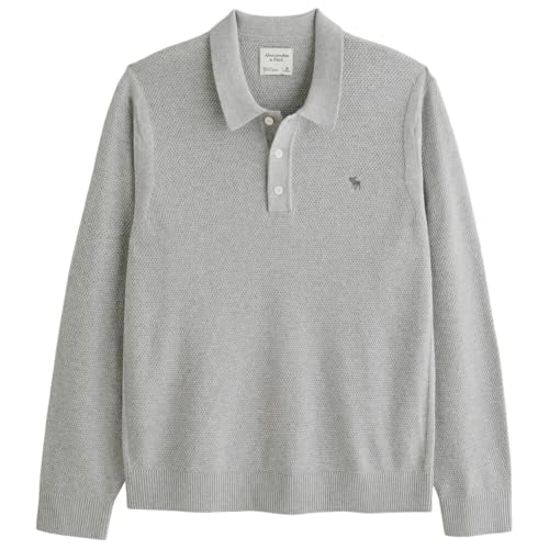 [Abercrombie & Fitch] [�A�o�N�����r�[ & �t�B�b�`] �����Y �j�b�g �|���V���c (����) LONG-SLEEVE ICON 3-BUTTON SWEATER POLO 2182 ���C�g�O���[ M�T�C�Y [���s�A���i]
