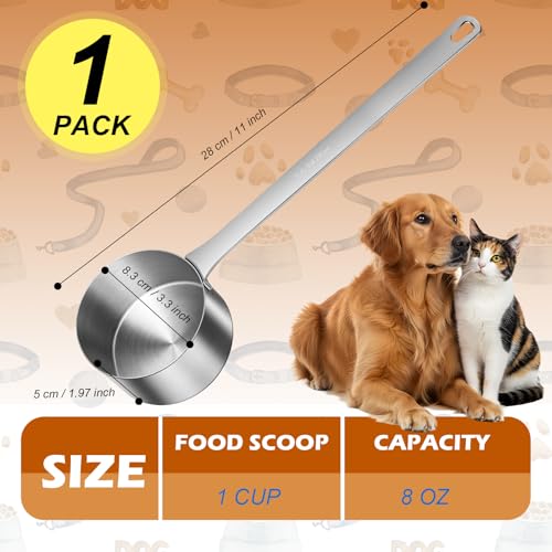 Vaso medidor para comida de perro de acero inoxidable miniatura 2