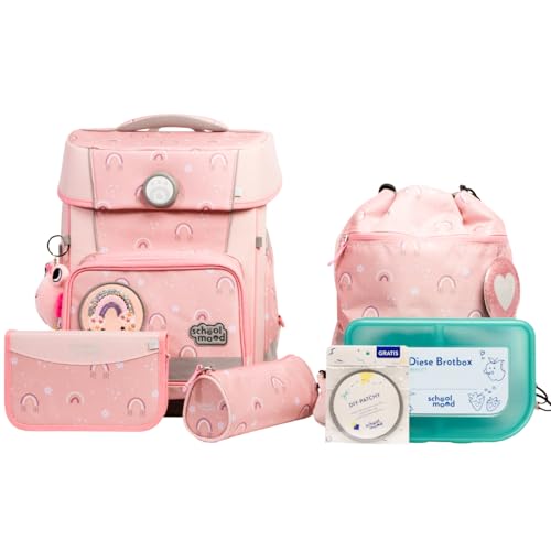 SCHOOL-MOOD Champion Pro Rainbow Schulranzenset 7-teilig 21,5L Stauraum,...