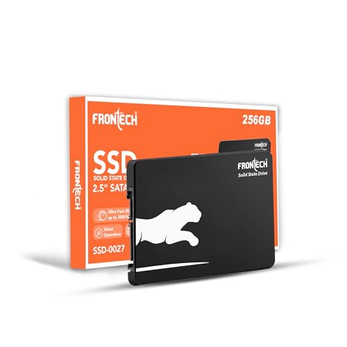Image of FRONTECH 256GB Internal SSD, 2.5 SATA3, TLC+SMI, Low Energy Consumption, Ultra Fast with Read /Write Speed Upto 500 /480 Mbps, (SSD-0027, Black & White)