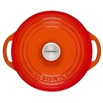 Le Creuset Cast Iron Shallow Round Dutch Oven, 2.75qt, Flame - Image 4