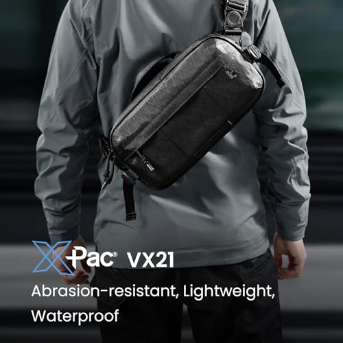 tomtoc 5.5L X-Pac Sling Bag for Nintendo Switch 2, Heavy Duty Crossbody Bag for Men, Water-resistant Carry Chest Daypack Travel Shoulder Pack for Steam Deck OLED, ROG Ally X, iPad mini, Tactical2