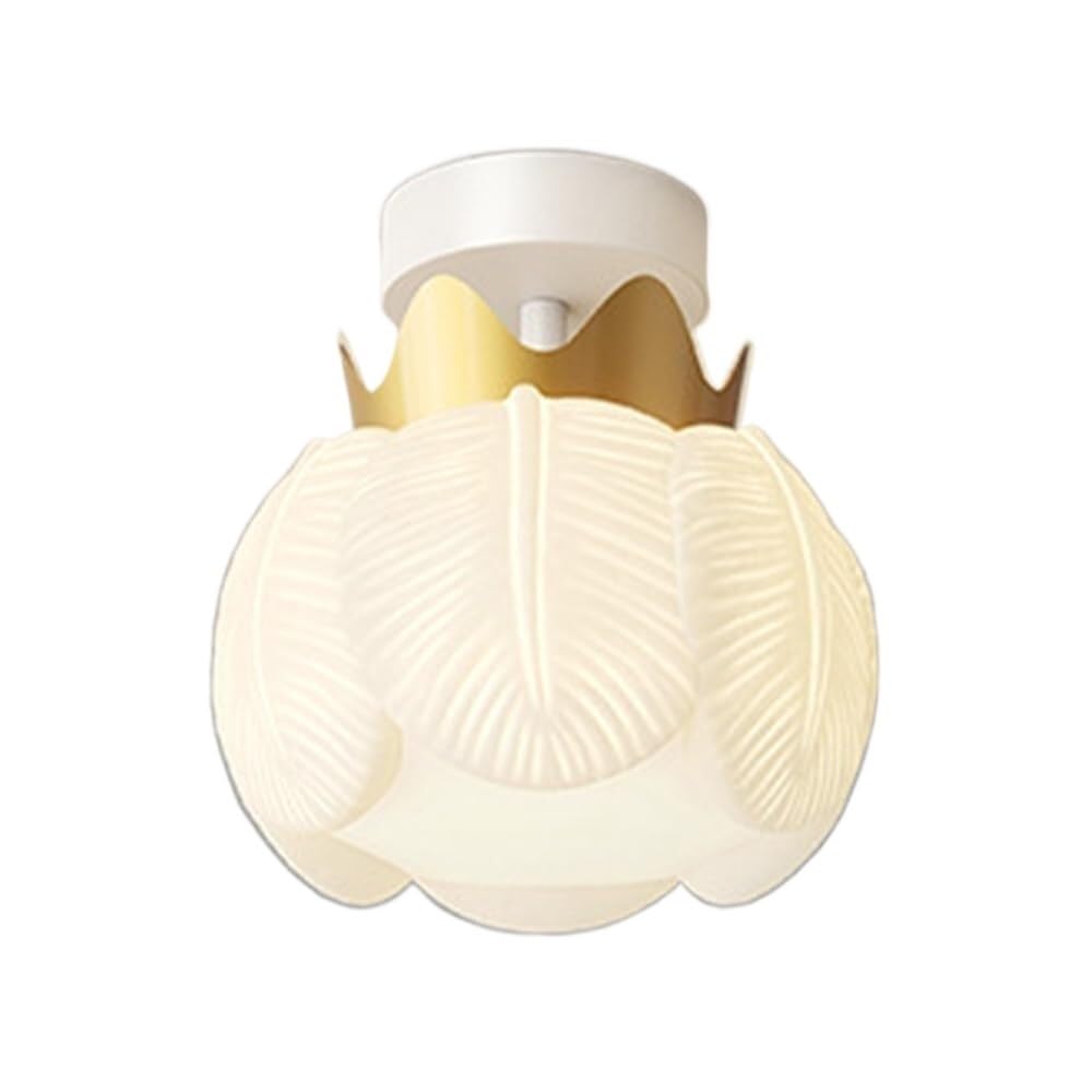 LUOYAOB Nordic Modern and Minimalism Ceiling Lights PE Shade Semi Flush Mount Ceiling Lamps Iron Body Three-Color Mode Ceiling Light Fixture for Bedroom Living Room Entryway(Gold)