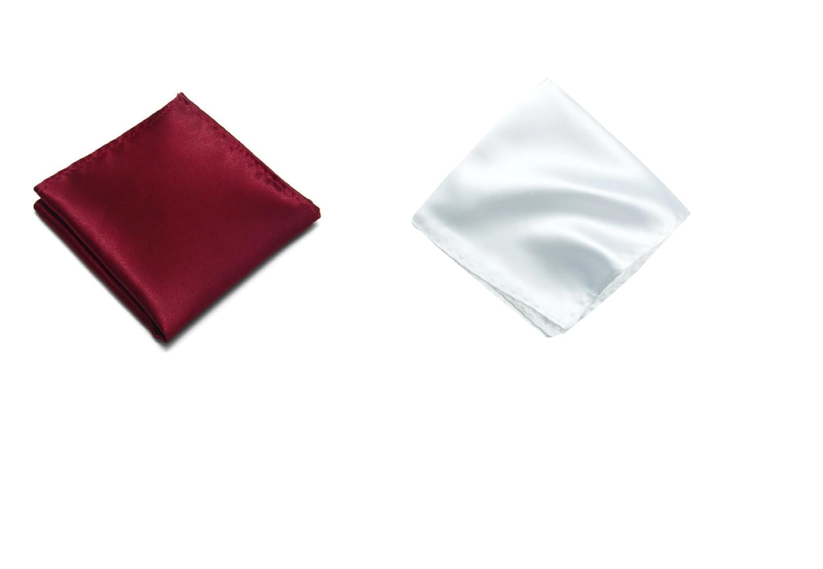 greyknot Men's Pocket Square Set – Maroon & White (Pack of 2) | 10x10 inch Satin Handkerchief for Sherwani, Suit, Blazer, Tuxedo-picture-42