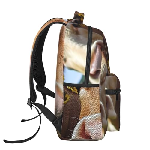 Casual Backpack for Women Men Pretty Cows Lightweight Daypack Large Capacity Nurse Bag3