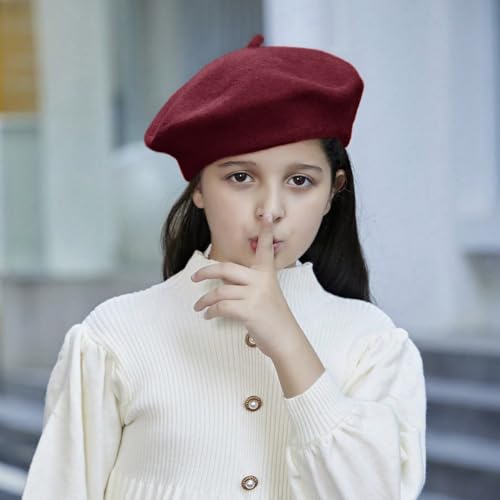 Kids Wool French Beret Hat, Classic Fashion Warm Solid Color Artist Beret Hat for Toddler Baby Girl4