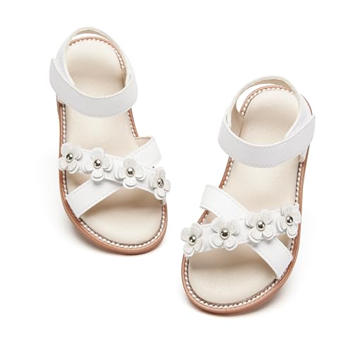 Image of PHIRAMIN Toddler Flower Girl Sandals - Girl Dress Shoes Toddler Little Kid Wedding Party