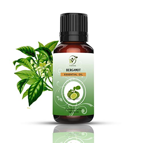 Image of VIRTUAL Bergamot Essential Oil For Hair, Face, Skin & 100% Pure & Natural Pure Aromatic Oil for Anxiety Relief & Skin Health Great for Aromatherapy, Relaxation Techniques & DIY Projects (15 ML)