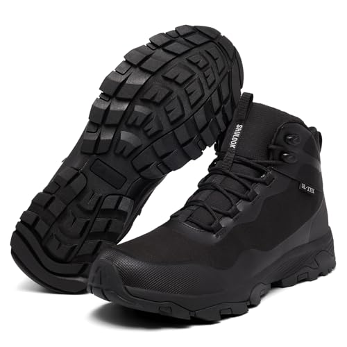 SHULOOK Men's Waterproof Hiking Boots Outdoor Lightweight Breathable Trekking Camping Mountaineering Shoes