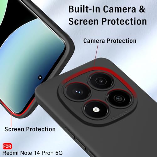 Image of TheGiftKart Liquid Silicon Back Cover Case for Mi Redmi Note 14 Pro Plus 5G | Stylish Camera Protection Module | Micro-Fibre Lining Inside | Back Cover Case for Redmi Note 14 Pro+ 5G (Silicone, Black)