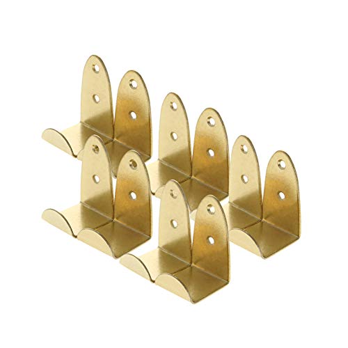 Image of MroMax Picture Photo Frame with Hook Metal Brace Bracket Hanger Gold Tone 34 x 31 x 54mm /1.34 x 1.22 x 2.13-inch (L x W x H) Medium 10pcs