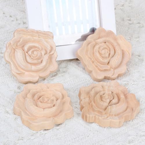 Apliques de rosas de madera tallada VALICLUD para decorar muebles 5