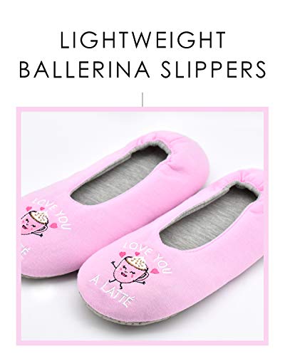Image of Panda Bros Women's Ballerina House Slippers,Anti-Skid Comfy Warm Ballet Style Slippers