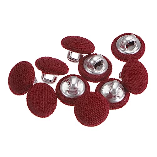 sourcing map Botón Cubierto de Tela de 16L 10uds, Botones de Costura de 10mm con Vástago Metálico Redondo para Trajes Vestido Blusas, Caramelo