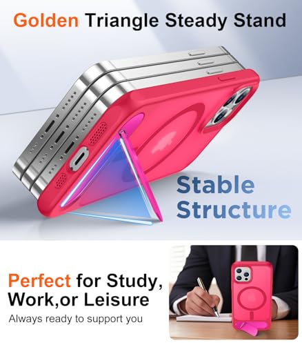 Image of Magnetic Compatible with iPhone 12 Case & iPhone 12 Pro Case, [Built-in Invisible Kickstand][Compatible with MagSafe][Military Grade Shockproof] Slim Translucent Matte Phone Case 6.1 inch