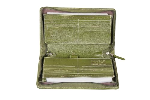 Image of Sukeshcraft Multiple Cheque Book Holder | Original Leather Holds Upto 8 Cheque Books, Locker Key Hook Matching Zipper (Leather)