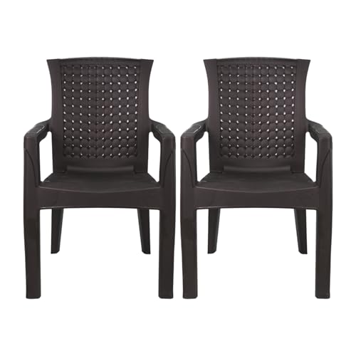 Image of Plasto Chair Luxury with Comfortable Back Posture, Matt & Gloss Pattern Dining, Bedroom, Kitchen, Living Room, Garden | Bearing 150KG Capacity | Strong & Sturdy
