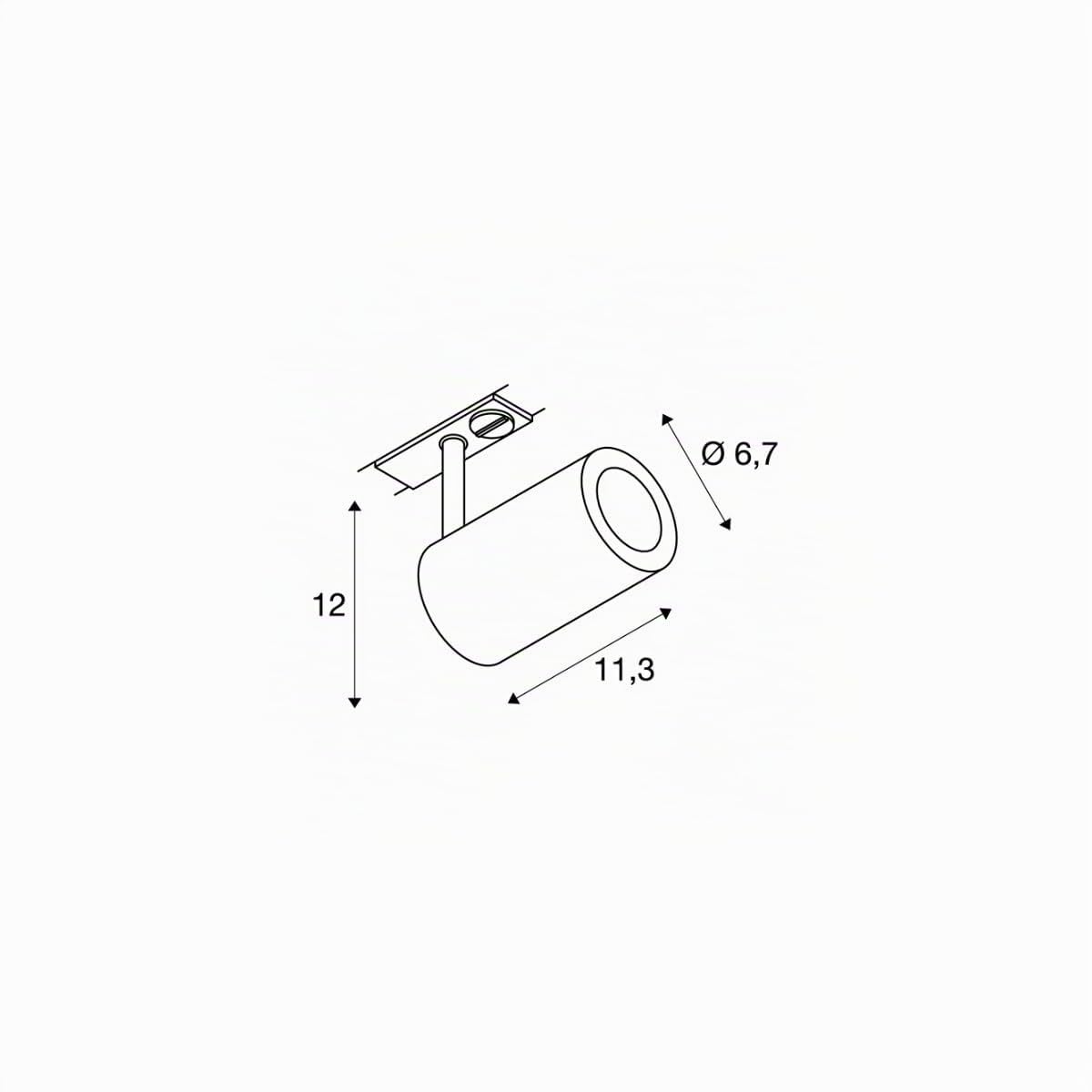 SLV 1002110 Enola_B Track LED, Spot de Plafond, système de Rail, éclairage intérieur, GU10 50 W, Noir, Aluminium, 0 W