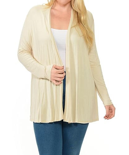 Image of Pastel by Vivienne Women's Long Sleeve Jersey Plus Size Cardigan
