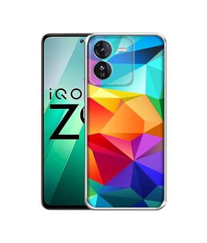 Image of Colorful Pattern Design Printed Silicon Soft TPU Back Case Cover for iQOO Z9 5G, Multicolour