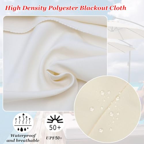 Toile parasol imperméable jaune 200cm tissu haute densité 6 baleines - 3
