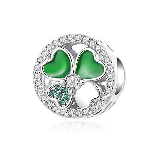 Lucky Four-Leaf Clover Charm Good Luck Bead for Pandora Charm Bracelet