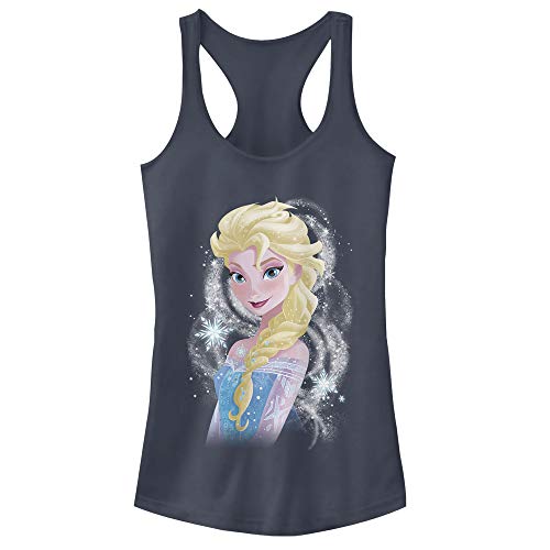 Fifth Sun Women's Frozen Elsa Swirl Slim Fit, Scoop Hem Racerback Tank