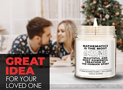 Math Lover Vanilla Candle - Mathematics is The Most - Algebraist Arithmetician Trigonometrician Mathematical Statistician Math Geek
