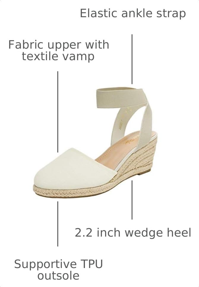 Image of DREAM PAIRS Women's Ankle Strap Wedge Sandals | Espadrilles Sandals, Elastic Ankle Strap, Cushioned Comfort for Summer Outfit, Fashion Dressy Shoes