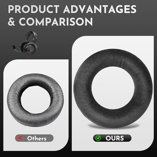 Almohadillas de terciopelo Lukvcoe para auriculares Beyerdynamic DT770 / DT770 Pro - Negro | También compatibles con DT511, DT801, DT831, DT901, HS300, MMX300, Custom One Pro Plus y Custom Studio miniatura 6