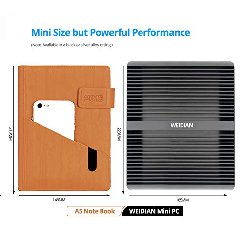 WEIDIAN Fanless Industrial Mini PC Win10 Core i7 5500U 2 Gigabit Lans 4*USB 2.0 4*USB 3.0 Micro Computer Wifi 2*HDMI 1*SDcard (8G Ram+256G SSD)