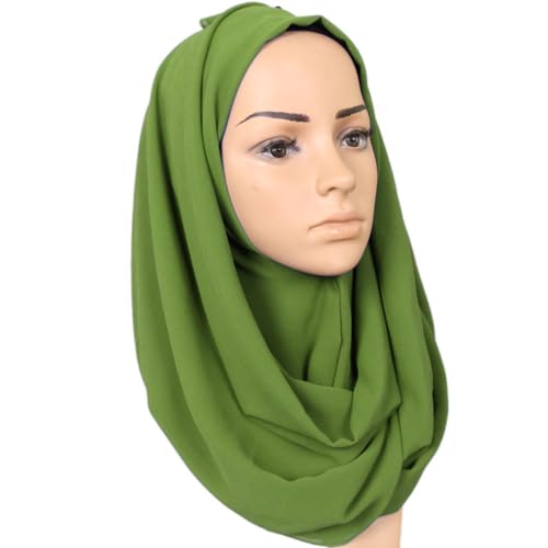 Image of LMVERNA Solid Color Bubble Chiffon Scarf for Women Fashion Soft Hijab Long Scarf Wrap Scarves