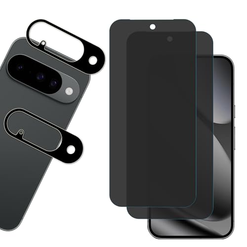 HKKAIS Privacy Screen Protector Designed For Google Pixel 10 Anti Spy Private Tempered Glass Film 2-Pack Camera Lens Protector Film 2-Pack