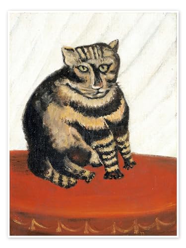 Le Chat Tigre Poster de Henri Rousseau 30 x 40 cm Rouge Tableaux Décoration murale
