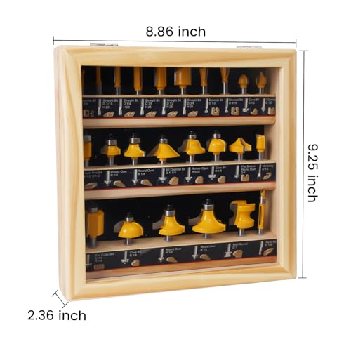 POPTOOL 24-Piece Tungsten Carbide Router Bit Set