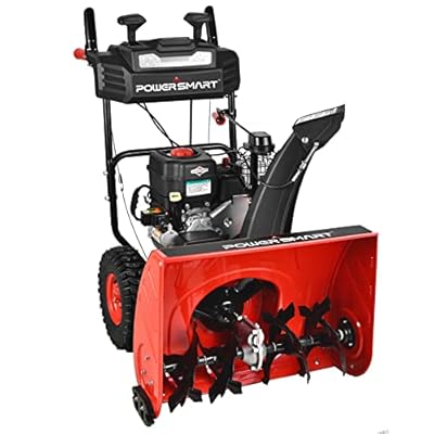 PowerSmart 24 Inch Snow Blower Gas Powered, 2-Stage 208cc B&S Engine with Electric Start, Led Light, Hand Warmer, Self Propelled Snowblower
