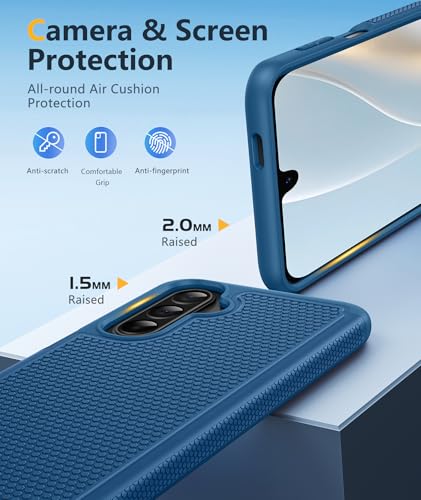 Image of FNTCASE for Samsung Galaxy A27-5G Case: Military Grade Drop Protection Phone Cover, 14ft Drop Tested, Screen Protector Included, Anti-Slip Matte Textured, TPU+PC Dual Layer Shockproof (Blue)