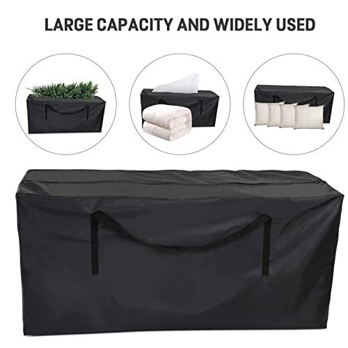 Fenghome Furniture Cushion Storage Bag, Waterproof Fabric Storage Bag With Zipper And Handles For Outdoor/Indoor Patio Furniture Clothes And Pillows And Christmas Tree, 48 X 15.3 X 21.6 Inches, Black #TOP5