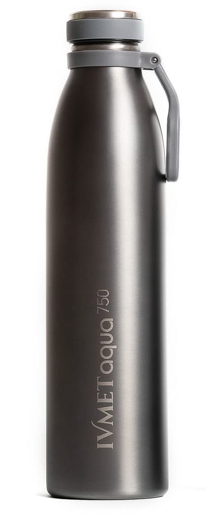 IVMET Aqua Stainless Steel Double Wall Vacuum Insulated Drinking Bottle Flask Metal reusable Canteen for Sport Fitness Outdoor (Cool Grey, 25 oz/750