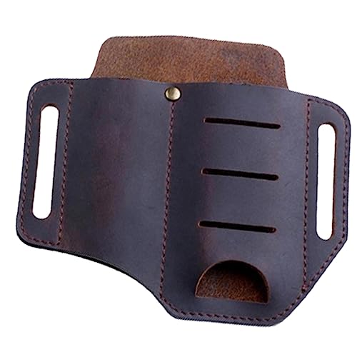 Image of CALANDIS Stylish Flashlight Sheath Multitool Pouch for Work and Daily Use Outdoor Pen Brown | 1 Leather Multitool Sheath