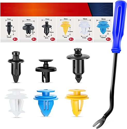 Image of Nilight 120Pcs Car Retainer Clips Fastener Remover 6.5mm 8mm 9mm 9.5mm 11mm Expansion Screws Replacement Kit Bumper Push Rivet Clips for GM Toyata Lexus Subaru